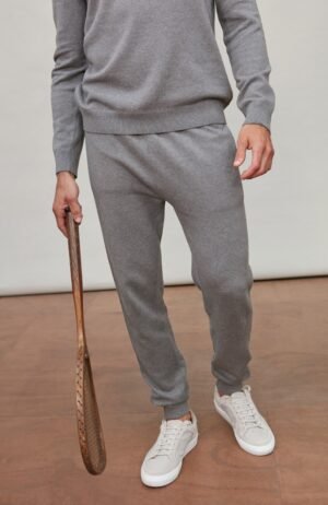 3687 grey pewter l 3686 grey pewter l el model mens midweight cotton sweatpants 2