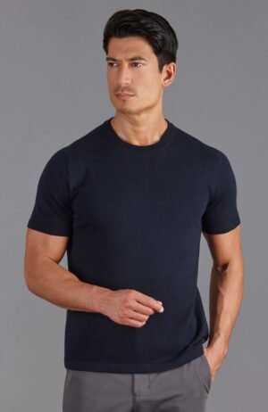 3739 navy model mens cotton short sleeve t shirt 4