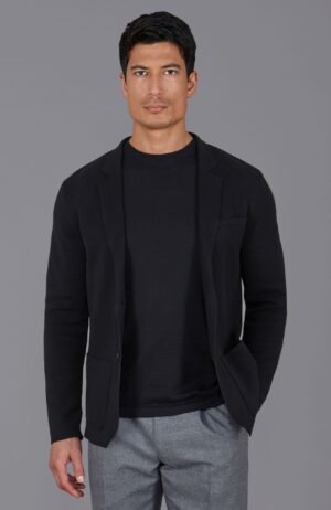 3864 black m 3562 black m model mens lightweight cotton formal knitted blazer 3