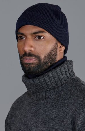 8102 navy model men heavyweight extrafine merino beanie 01rm
