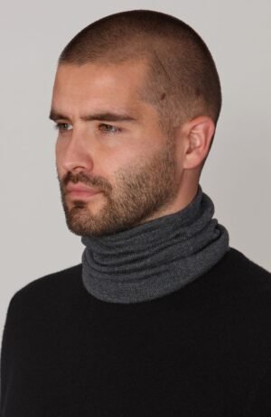 8117 charcoal model unisex merino activewear snood 1