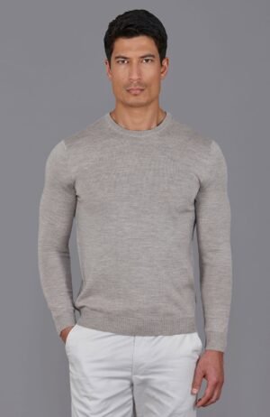 8161 barley m model mens extra fine merino wool crew neck jumper 3