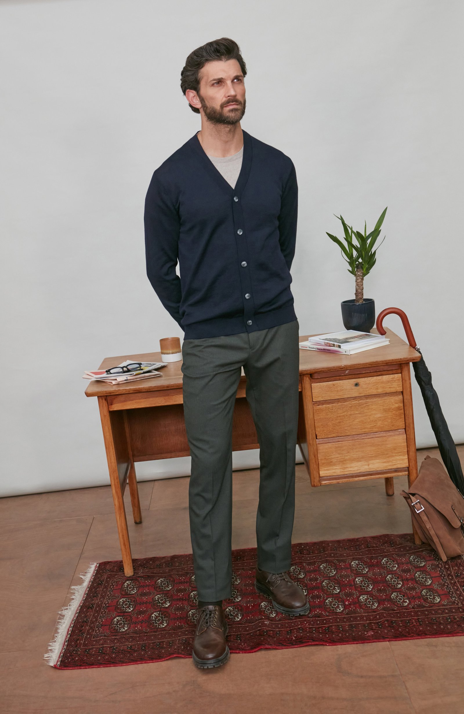 8163 navy l el model mens extra fine merino wool cardigan 1 8163 navy l el model mens extra fine merino wool cardigan 1
