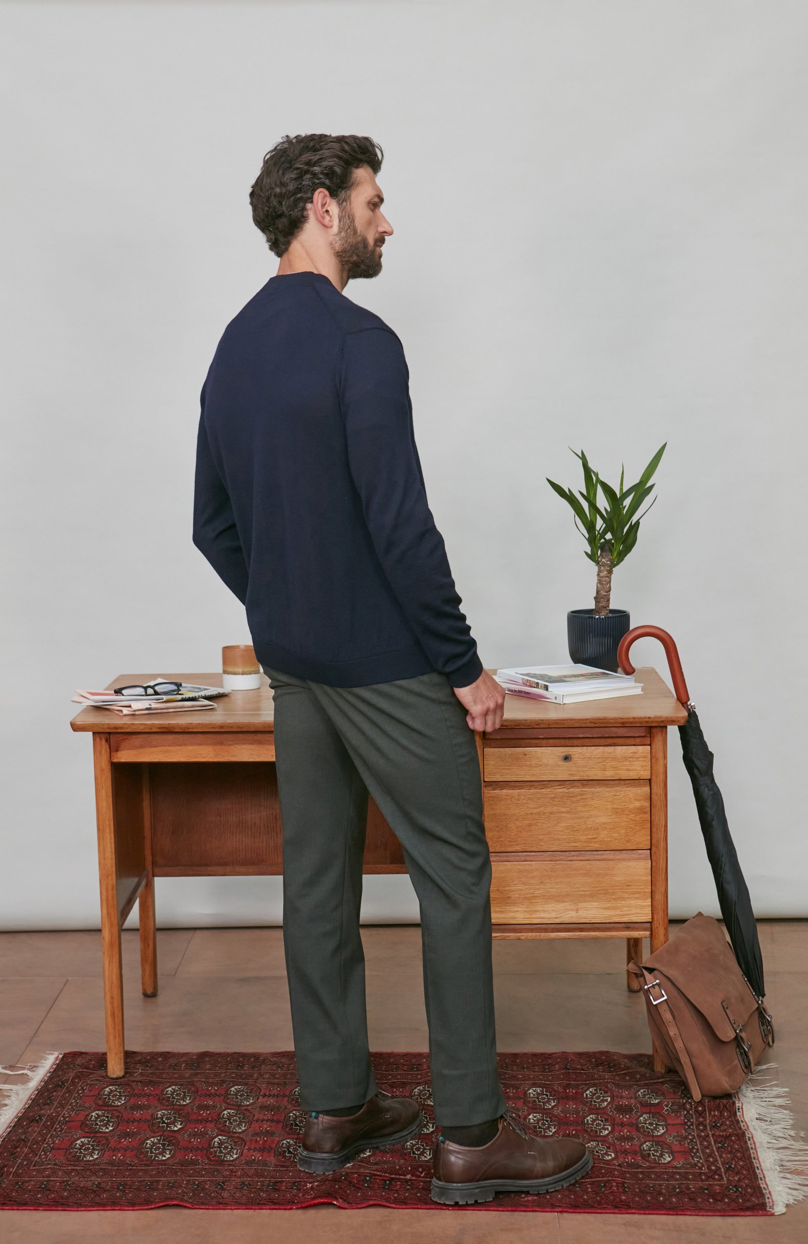 8163 navy l el model mens extra fine merino wool cardigan 2 8163 navy l el model mens extra fine merino wool cardigan 2