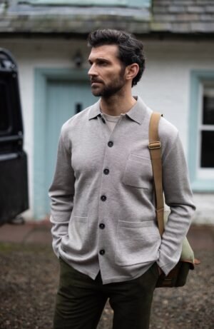 8172 barley lo model mens extra fine merino wool over shirt 6