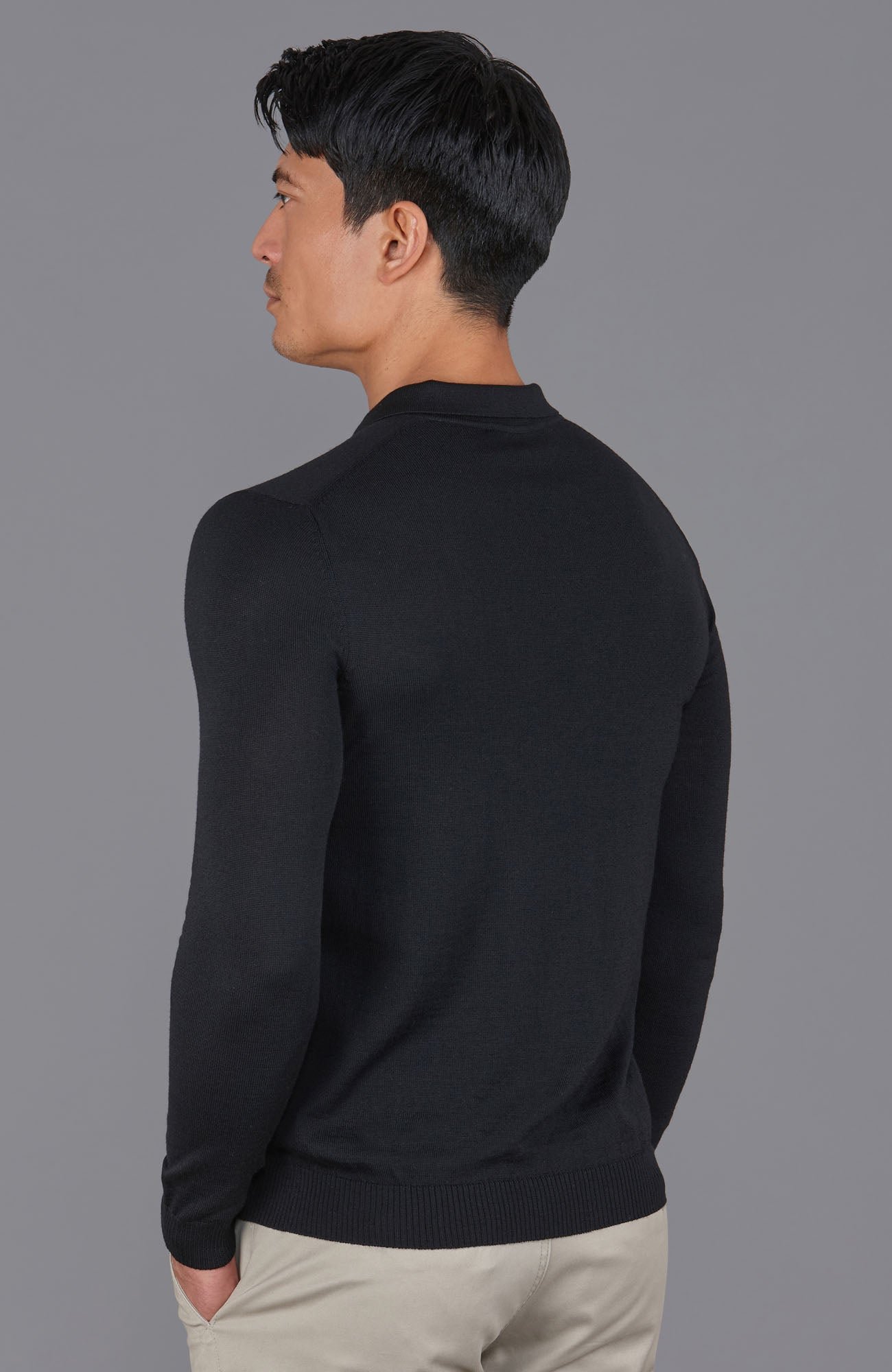 8186 black m model mens extra fine merino wool long sleeve polo shirt 2 8186 black m model mens extra fine merino wool long sleeve polo shirt 2