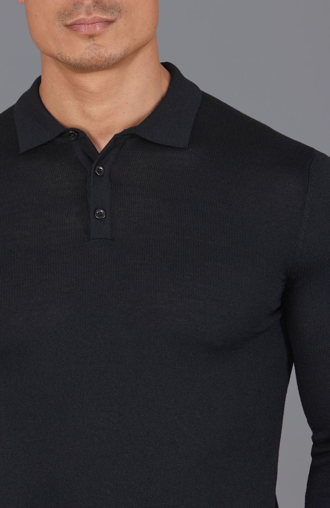 8186 black m model mens extra fine merino wool long sleeve polo shirt 3 8186 black m model mens extra fine merino wool long sleeve polo shirt 3