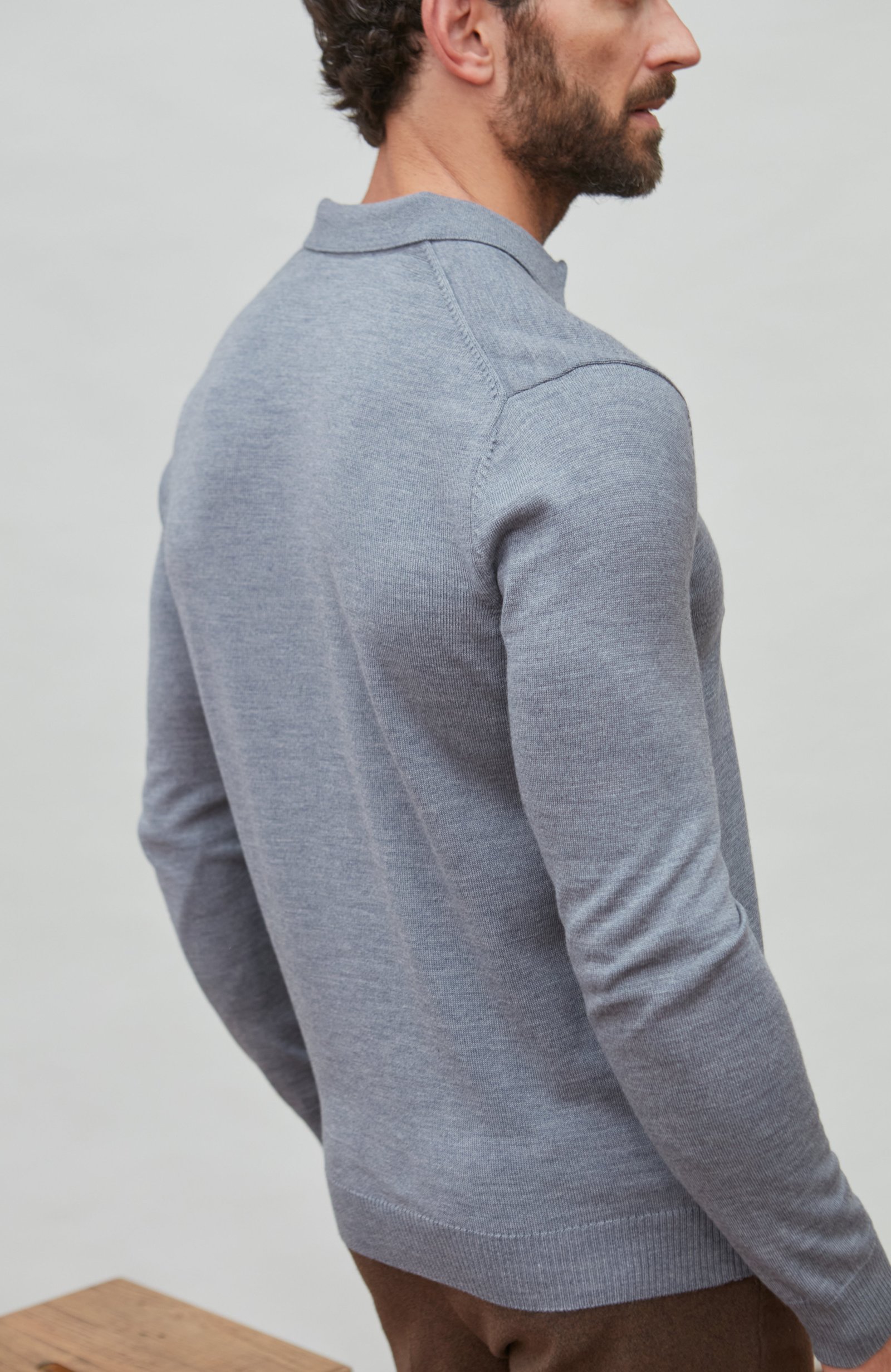 8186 mid grey m el model mens extra fine merino wool long sleeve polo shirt 10 8186 mid grey m el model mens extra fine merino wool long sleeve polo shirt 10