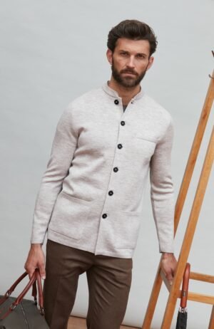 8195 stoney l 16276 charcoal el model mens lightweight extra fine merino wool nehru jacket 4
