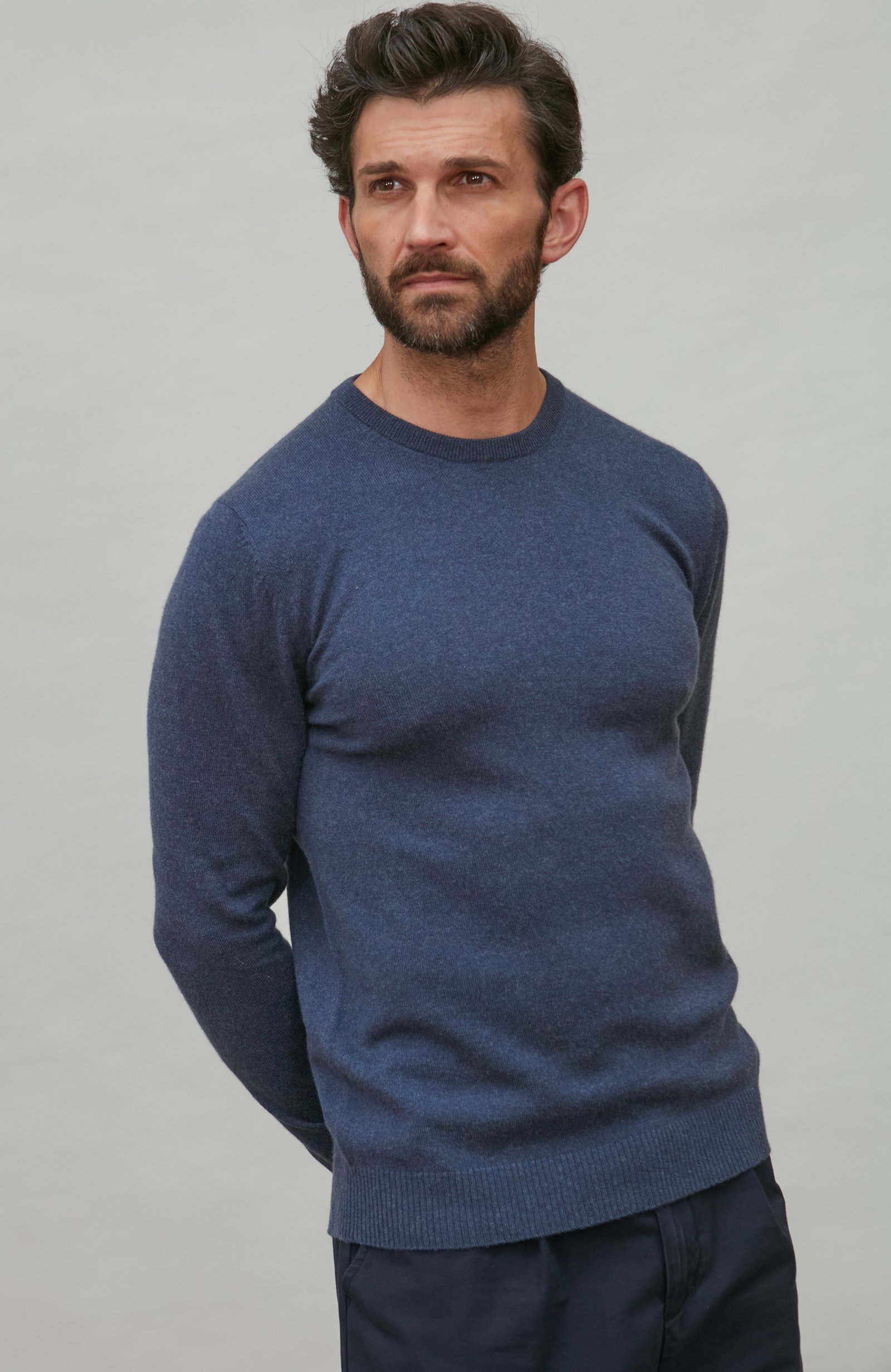 9030 denim m el model mens merino cashmere crew neck jumper 5 1 9030 denim m el model mens merino cashmere crew neck jumper 5 1