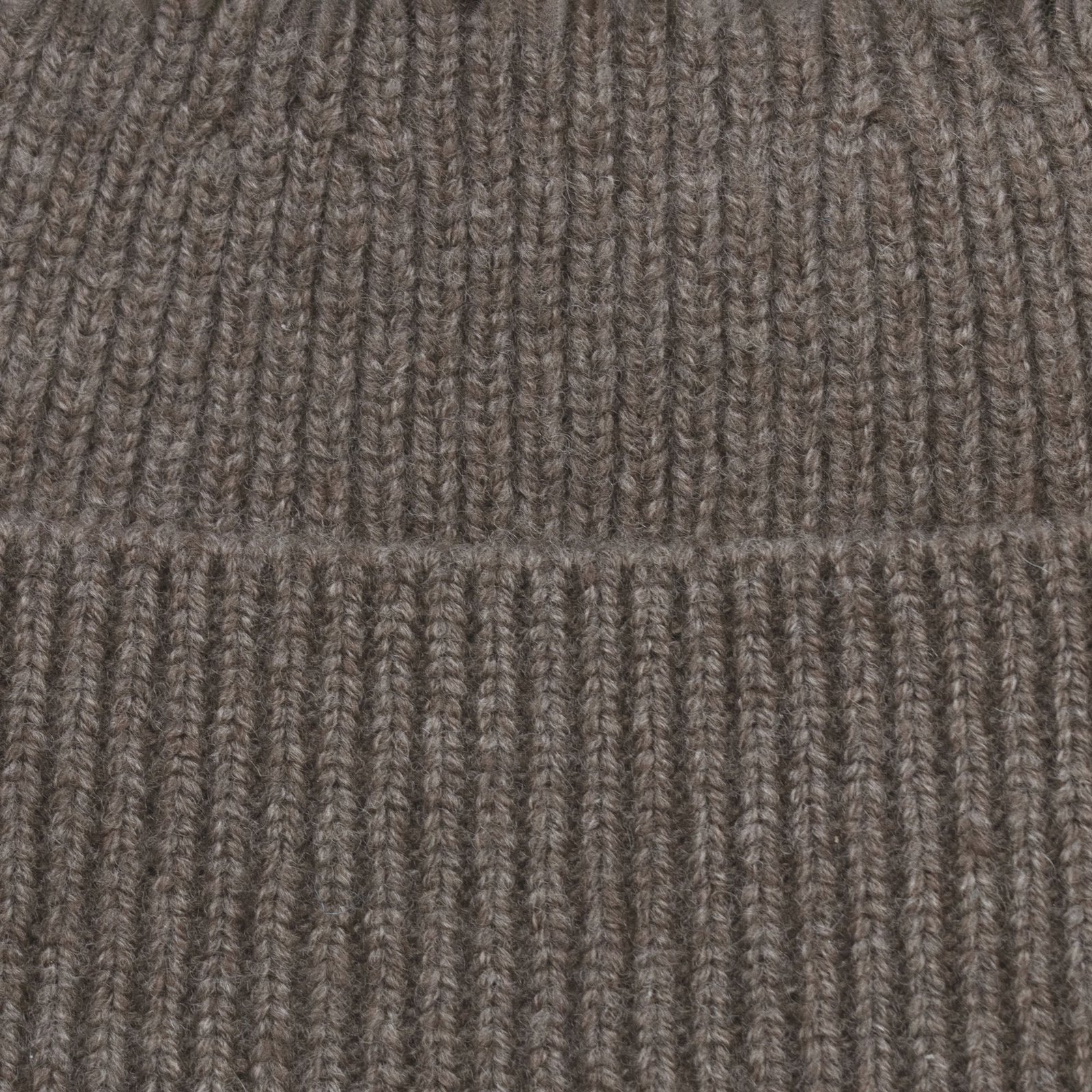 9040 dark taupe flat mens lightweight merino cashmere single fold ribbed beanie close up 9040 dark taupe flat mens lightweight merino cashmere single fold ribbed beanie close up