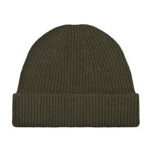 9040 khaki flat mens merino cashmere single fold ribbed beanie 90062e8f 3bcf 46c7 8791 d2765163eda4