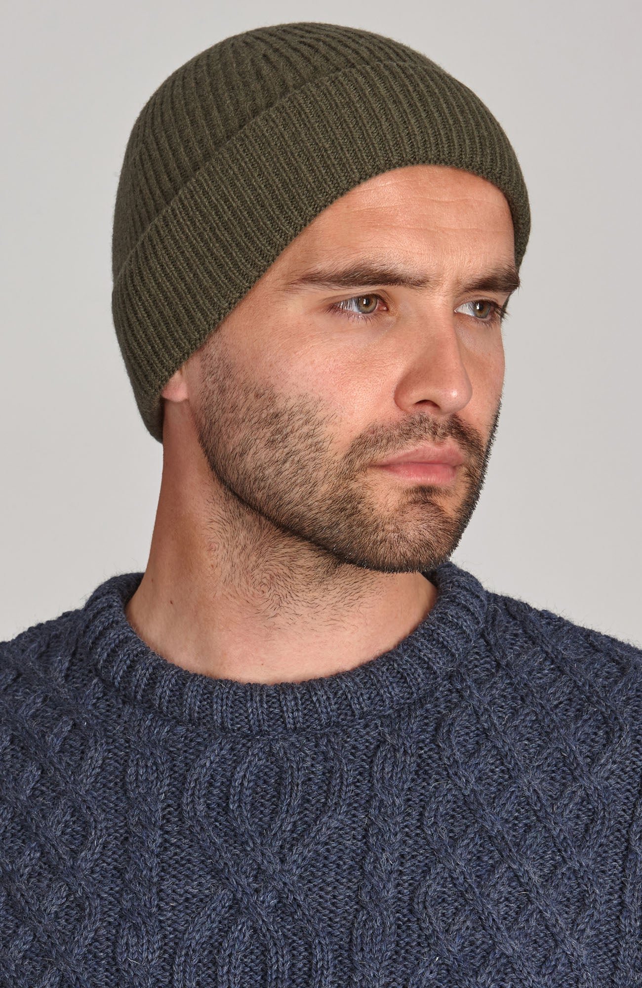 9040 khaki model mens single fold ribbed beanie 1 9040 khaki model mens single fold ribbed beanie 1