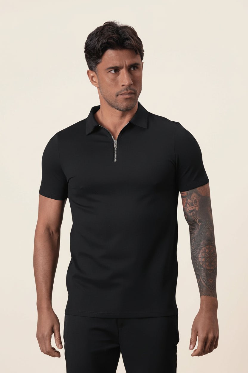 camisa polo masculina old money com meio z per perion preta camisa polo masculina old money com meio z per perion preta