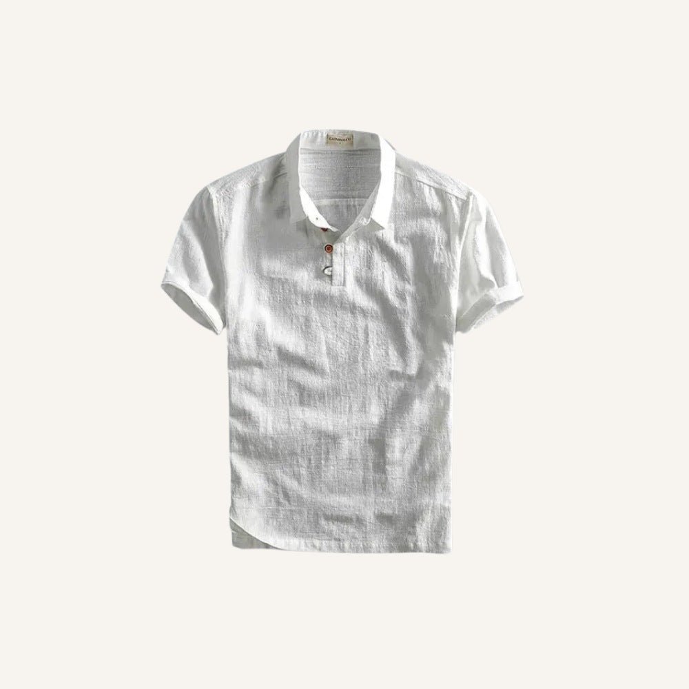 camisa polo masculina de linho salerno branca camisa polo masculina de linho salerno branca