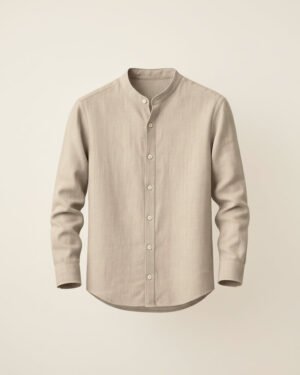 camisa de linho manga longa varenne bege
