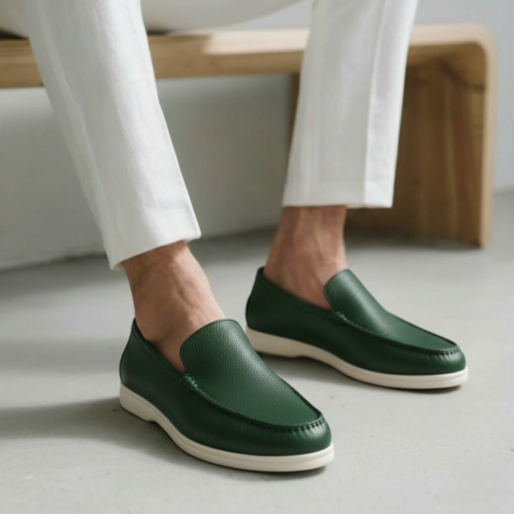 loafer masculino de couro de vaca pelleni verde 1 loafer masculino de couro de vaca pelleni verde 1