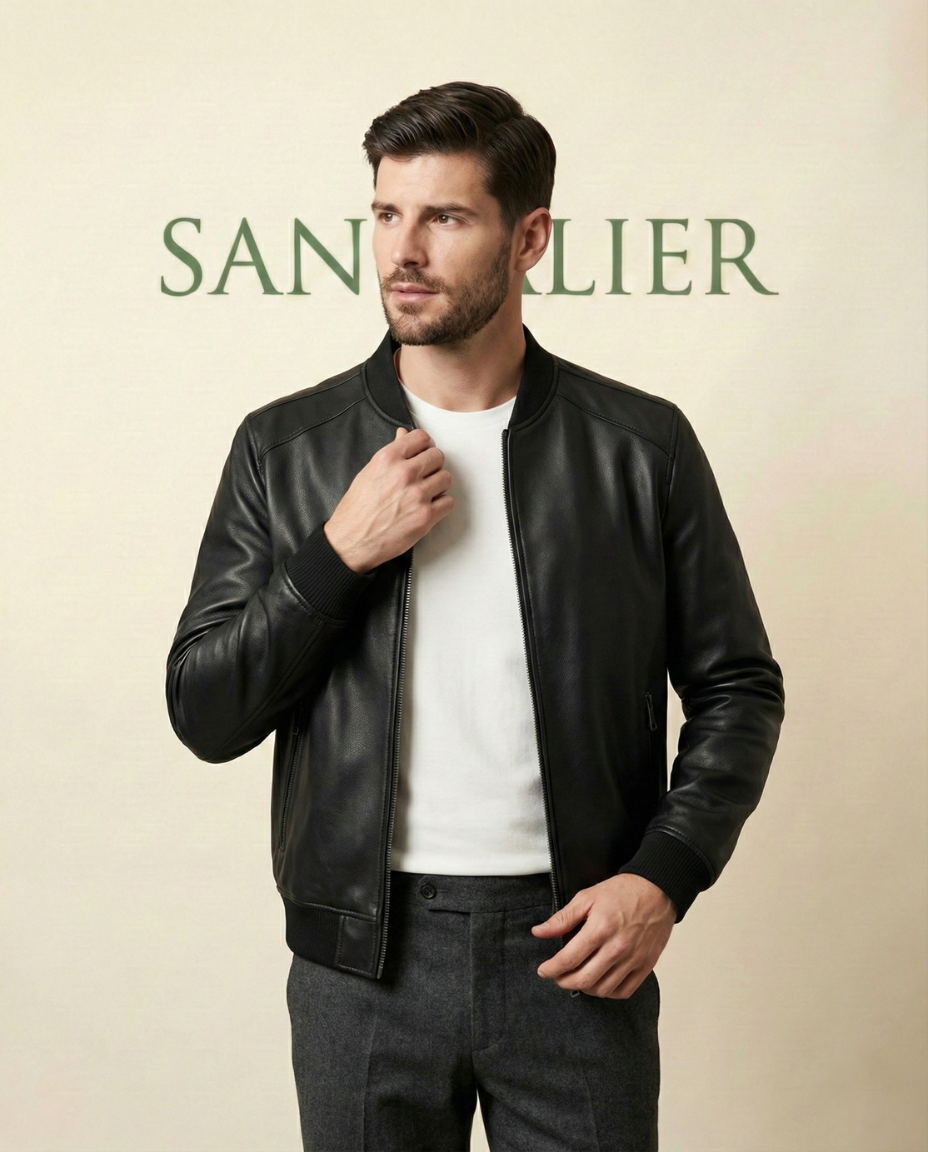 men s leather jacket gran nero san valier 5 men s leather jacket gran nero san valier 5