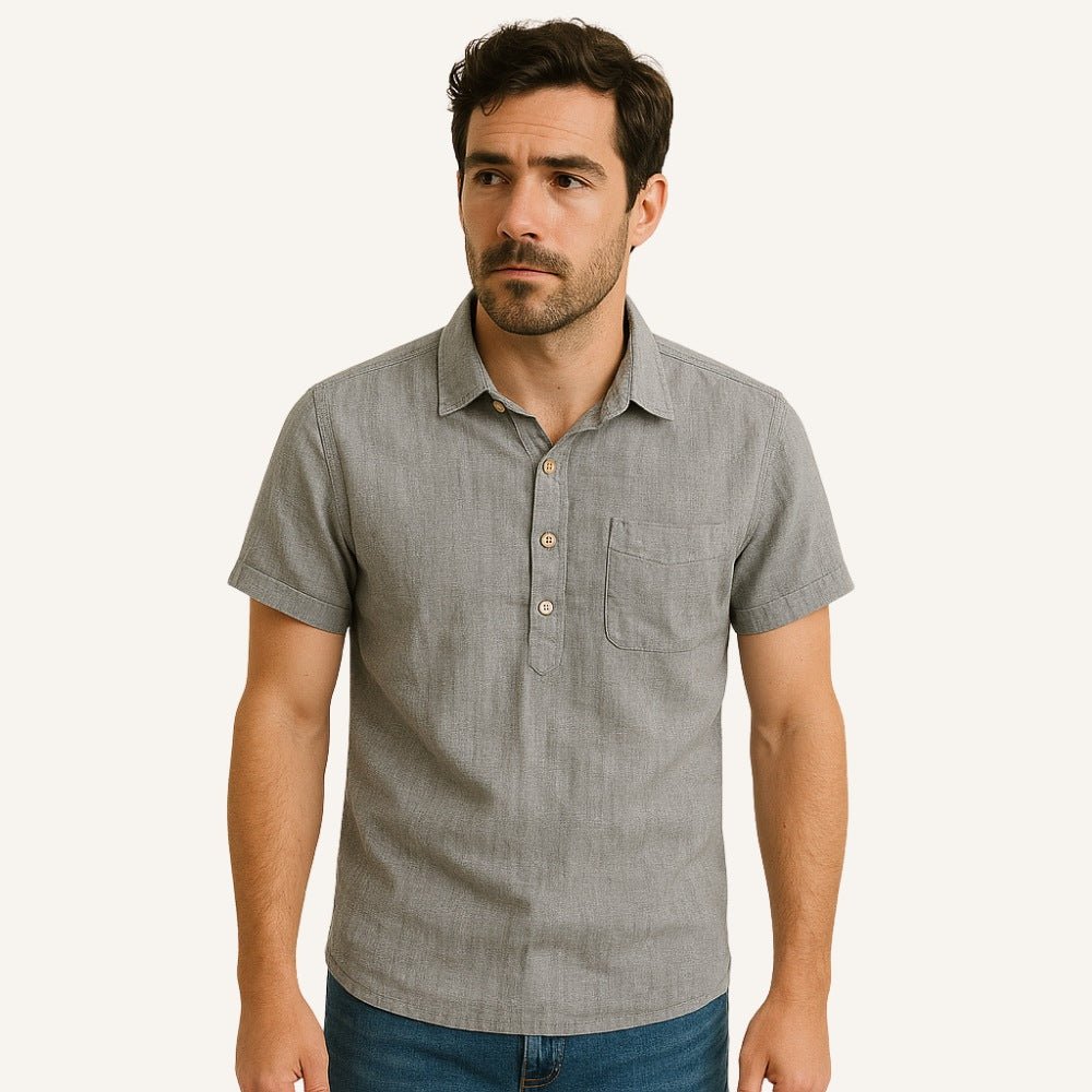 men s linen polo shirt salerno light grey 1 men s linen polo shirt salerno light grey 1