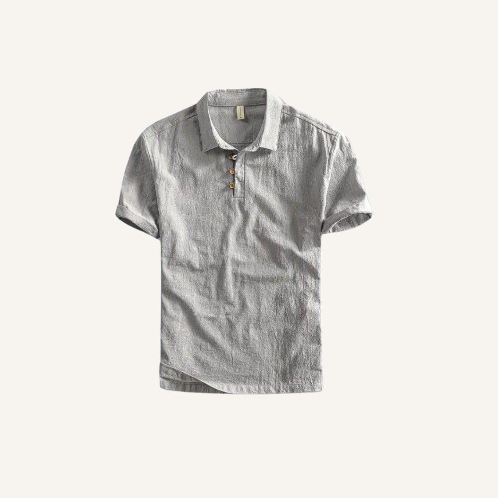 men s linen polo shirt salerno light grey 5 men s linen polo shirt salerno light grey 5