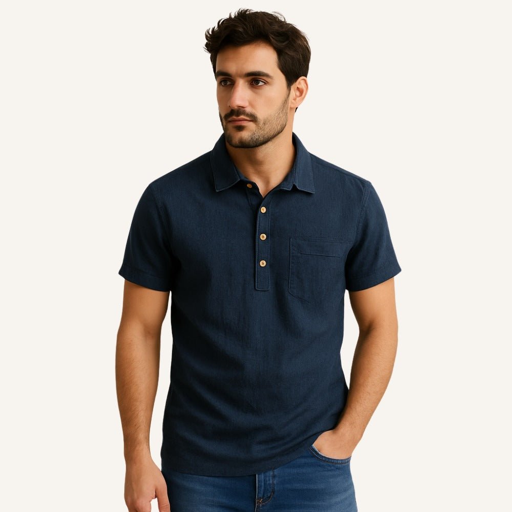 men s linen polo shirt salerno navym blue 6 men s linen polo shirt salerno navym blue 6