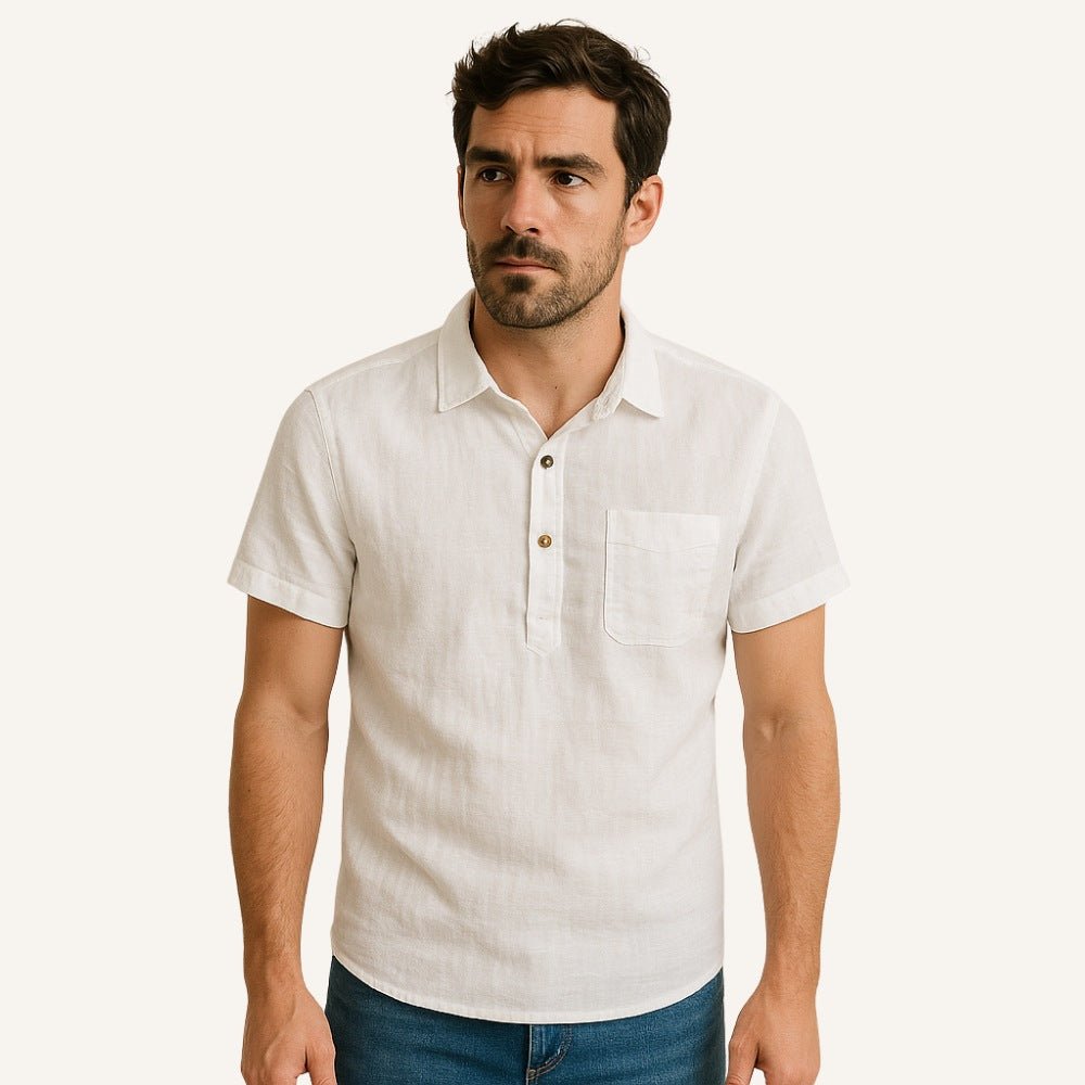 men s linen polo shirt salerno white 9 men s linen polo shirt salerno white 9