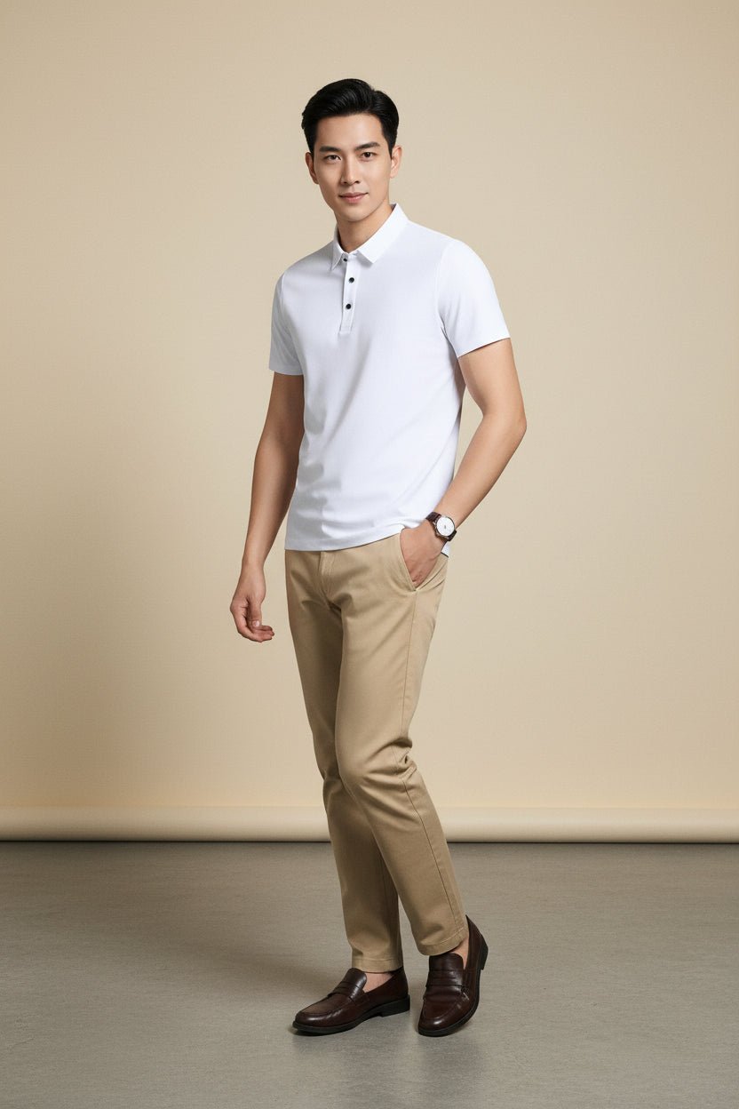 men s premium ice silk polo shirt wrinkle resistant white y men s premium ice silk polo shirt wrinkle resistant white y