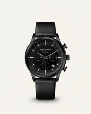 mens black leather watch luxemiro black 1