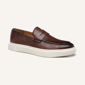 mocassim de couro masculino miliani marrom