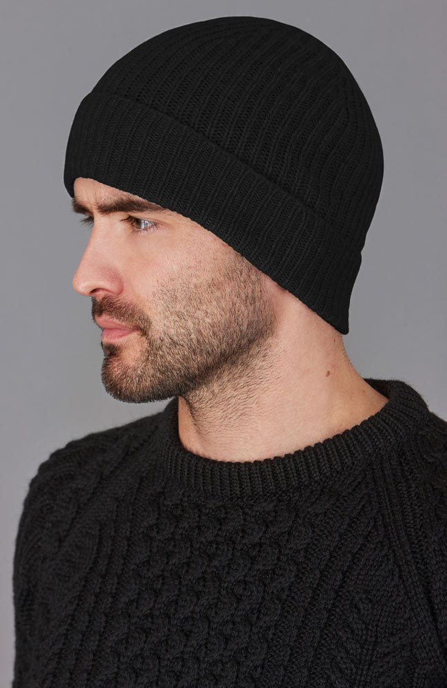 ps 1016 black model unisex cashmere ribbed beanie 1 ps 1016 black model unisex cashmere ribbed beanie 1