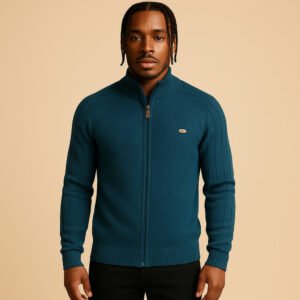 sueter masculino com ziper pesson arno azul ciano 1