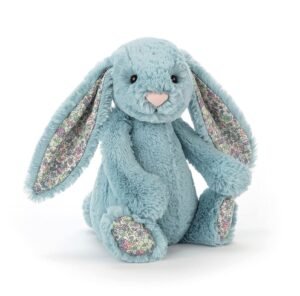 bashful blossom aqua bunny medium soft toy jellycat 382390