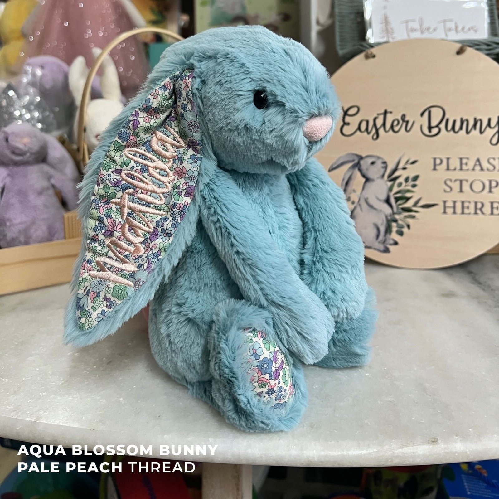 jellycat bashful blossom aqua bunny medium soft toy jellycat 477773 jellycat bashful blossom aqua bunny medium soft toy jellycat 477773