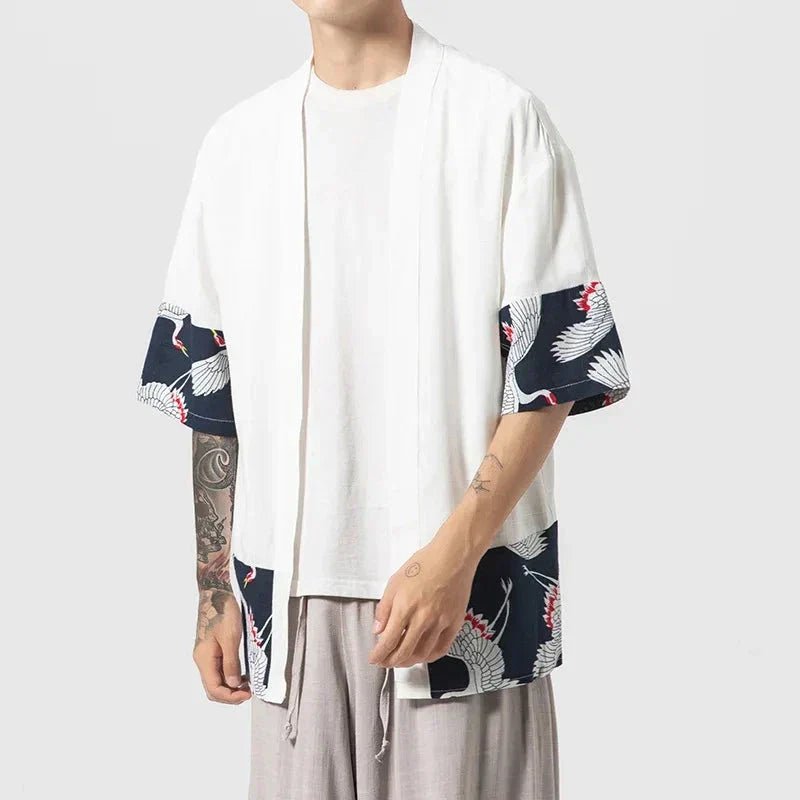 kawaiies plushies plush softtoy japanese themed minimalist crane mens kimono jacket apparel white m 609465 kawaiies plushies plush softtoy japanese themed minimalist crane mens kimono jacket apparel white m 609465