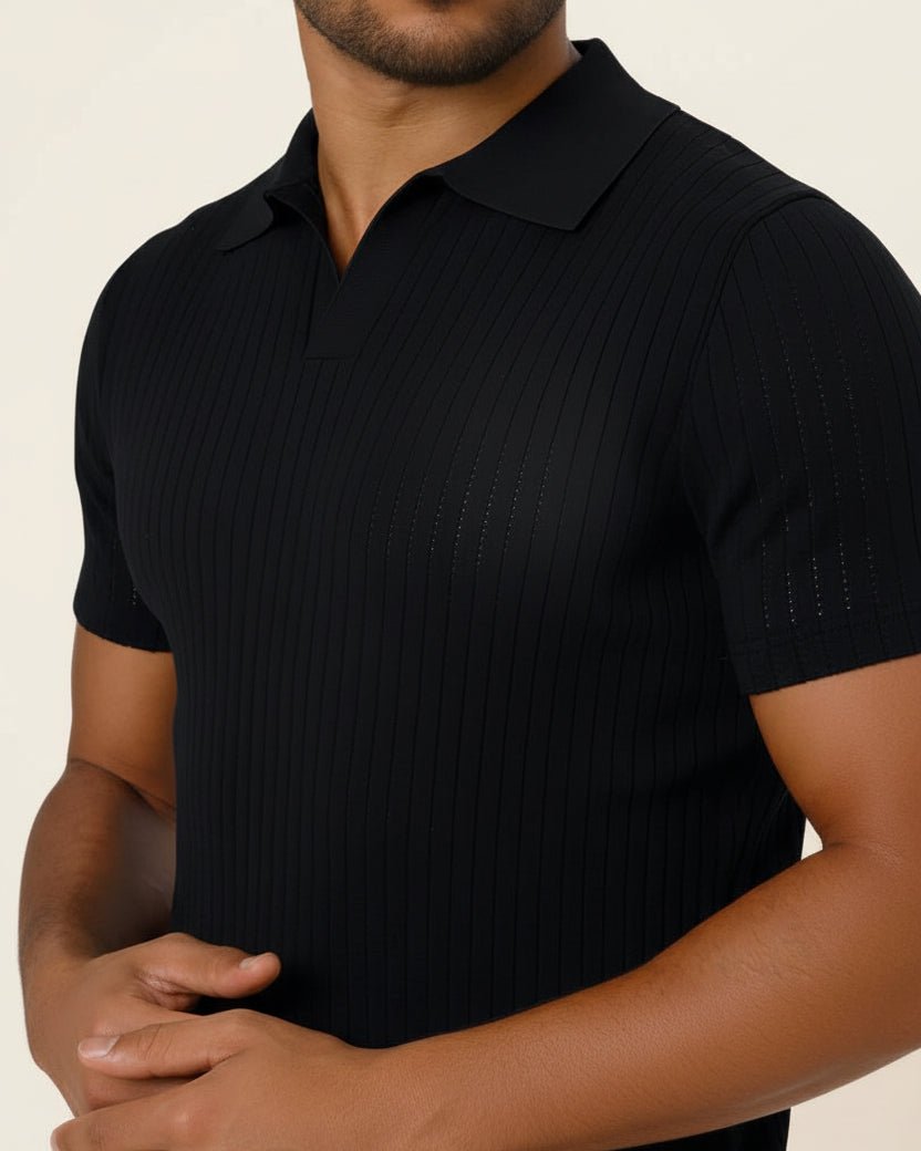 malha camisa polo masculina de malha old money saville preta malha camisa polo masculina de malha old money saville preta